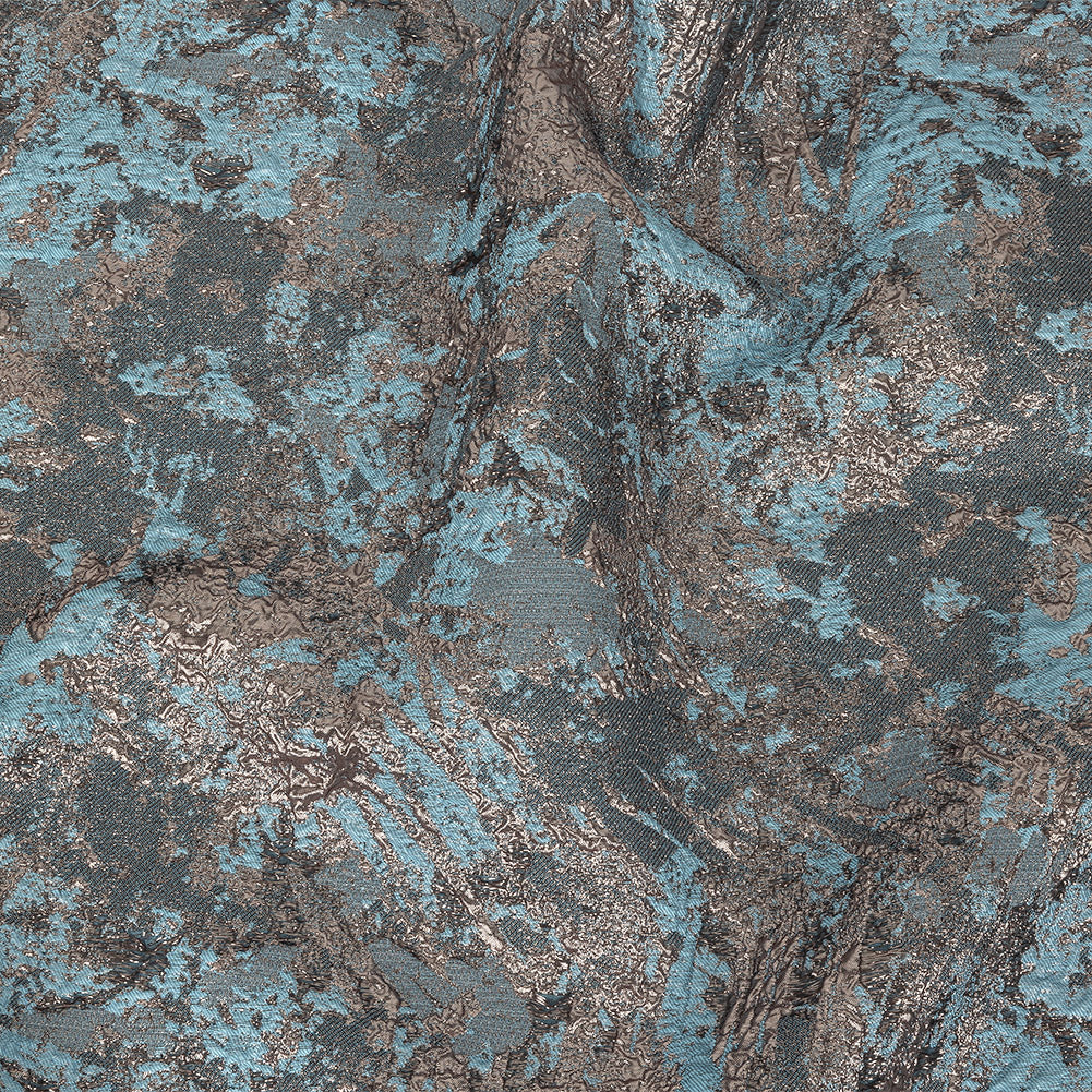 Sky and Rose Gold Abstract Metallic Brocade Sky and Rose Gold Abstract Metallic Brocade