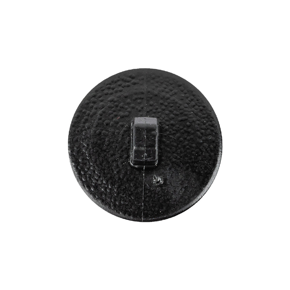 Italian Shiny Black Basketweave Embossed Faux Leather Button - 36L/23mm Detail Italian Shiny Black Basketweave Embossed Faux Leather Button - 36L/23mm Detail