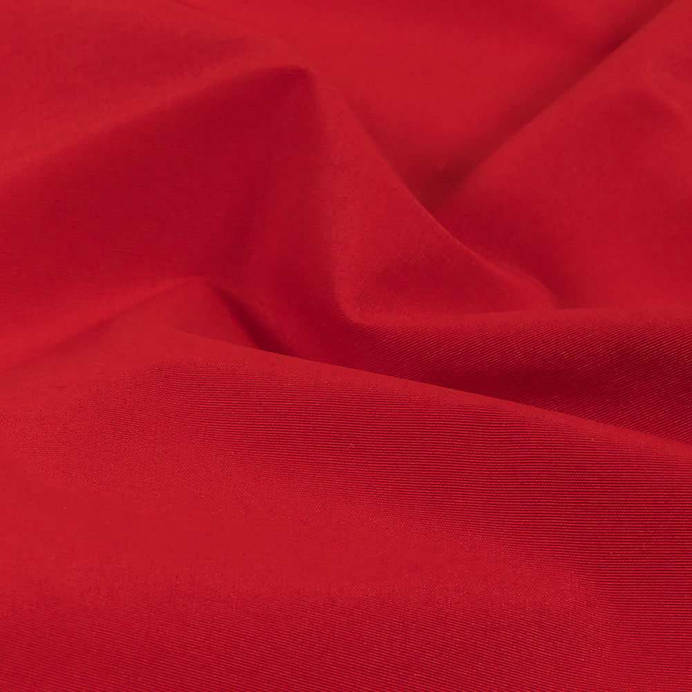 Classic Red Cotton and Polyester Poplin with Water Repellant Coating Detail Classic Red Cotton and Polyester Poplin with Water Repellant Coating Detail