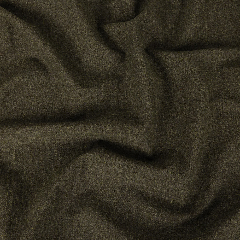 Italian Army Green Heathered Stretch Suiting Italian Army Green Heathered Stretch Suiting