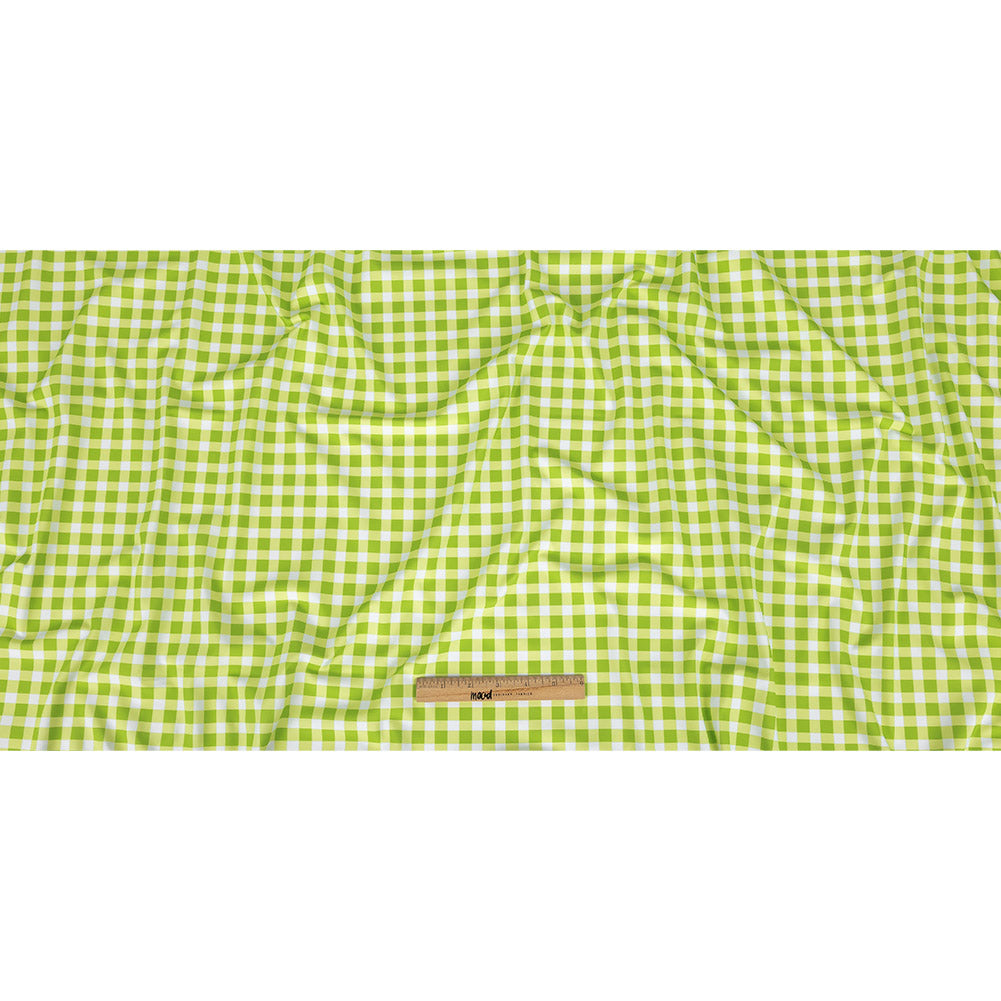 Compression Swimwear Tricot, UV Protective with Aloe Vera Microcapsules - Lime and White Checkered - Caye Collection - Full Compression Swimwear Tricot, UV Protective with Aloe Vera Microcapsules - Lime and White Checkered - Caye Collection - Full