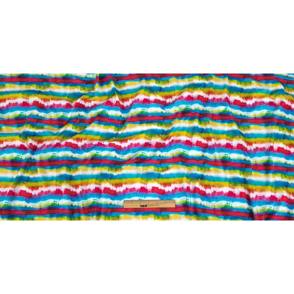 Compression Swimwear Tricot, UV Protective with Aloe Vera Microcapsules - Pink, Blue and Yellow Tie Dye Stripes - Caye Collection - Full Compression Swimwear Tricot, UV Protective with Aloe Vera Microcapsules - Pink, Blue and Yellow Tie Dye Stripes - Caye Collection - Full