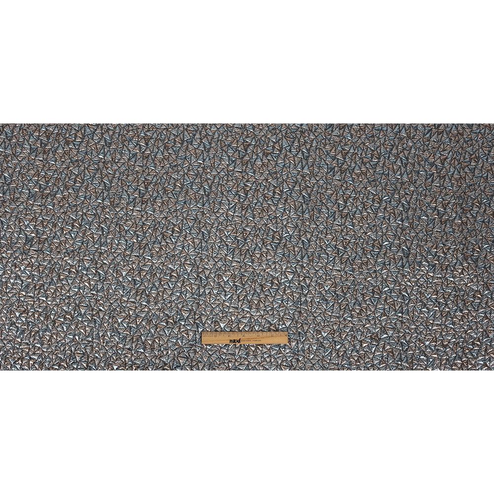 Mood Exclusive Metallic Rose Gold and Sky Blue Tactile Triangles Luxury Brocade Full Mood Exclusive Metallic Rose Gold and Sky Blue Tactile Triangles Luxury Brocade Full