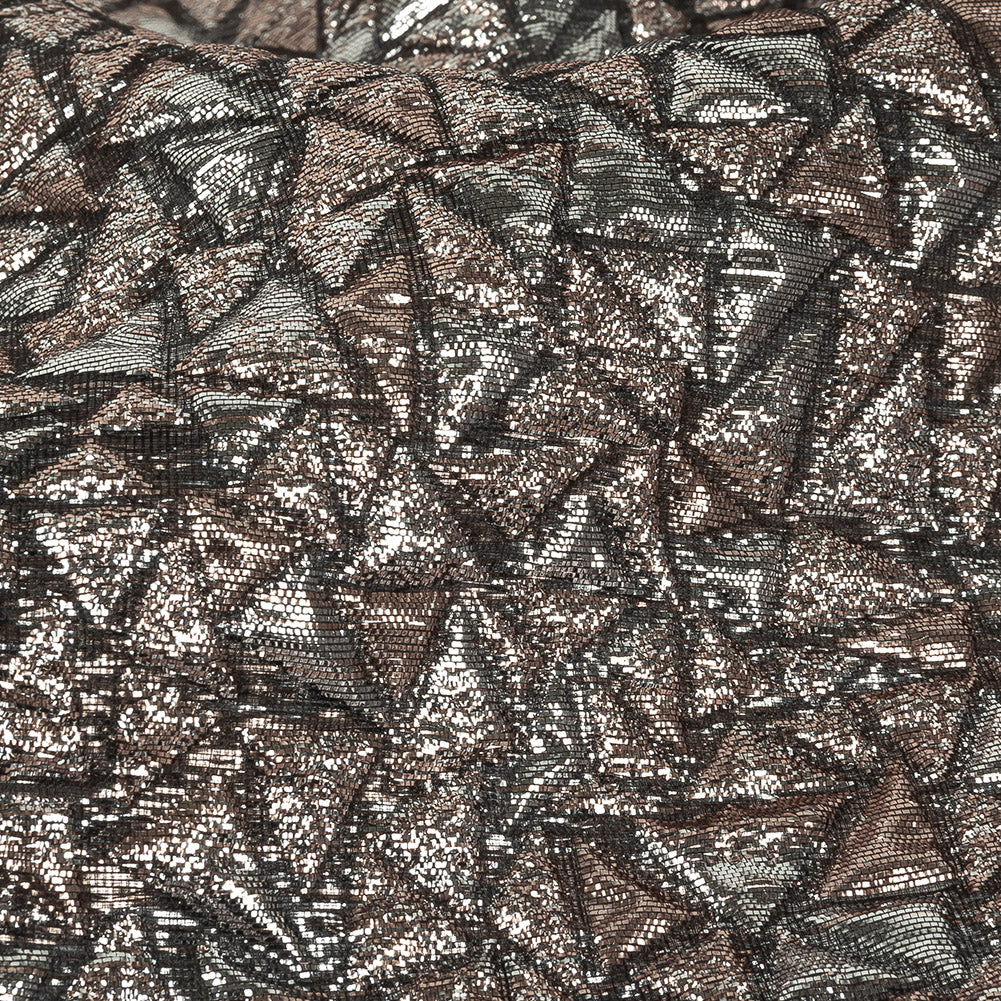 Mood Exclusive Metallic Silver and Rose Gold Tactile Triangles Luxury Brocade Detail Mood Exclusive Metallic Silver and Rose Gold Tactile Triangles Luxury Brocade Detail