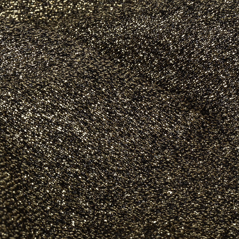 Cygnus Metallic Gold and Black Crinkled Lame Luxury Brocade Detail Cygnus Metallic Gold and Black Crinkled Lame Luxury Brocade Detail