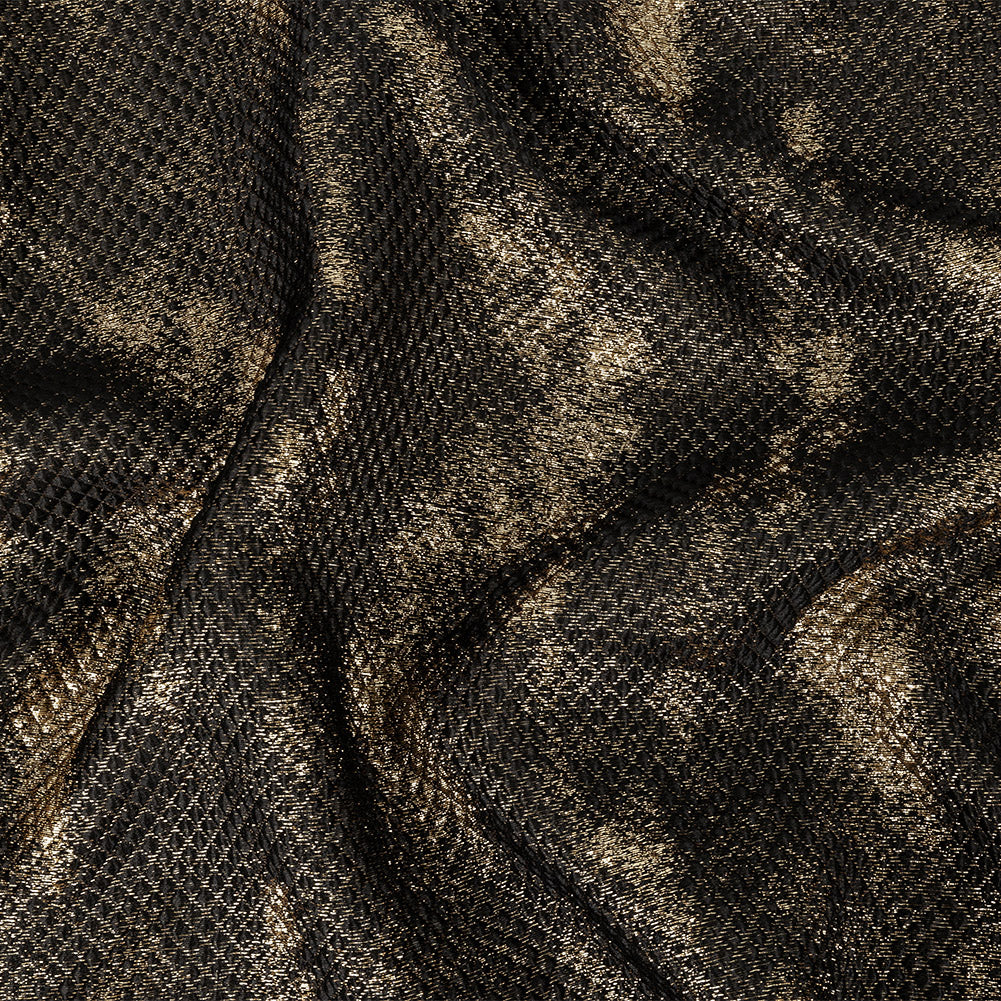 Mood Exclusive Jolene Metallic Gold and Black Tiny Diamonds Quilted Luxury Brocade Mood Exclusive Jolene Metallic Gold and Black Tiny Diamonds Quilted Luxury Brocade