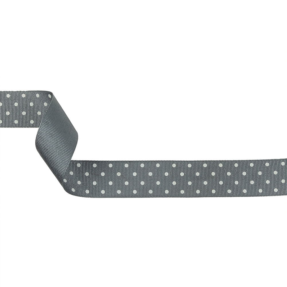 Sedona Sage and White Polka Dots Grosgrain Ribbon - 1" Sedona Sage and White Polka Dots Grosgrain Ribbon - 1"