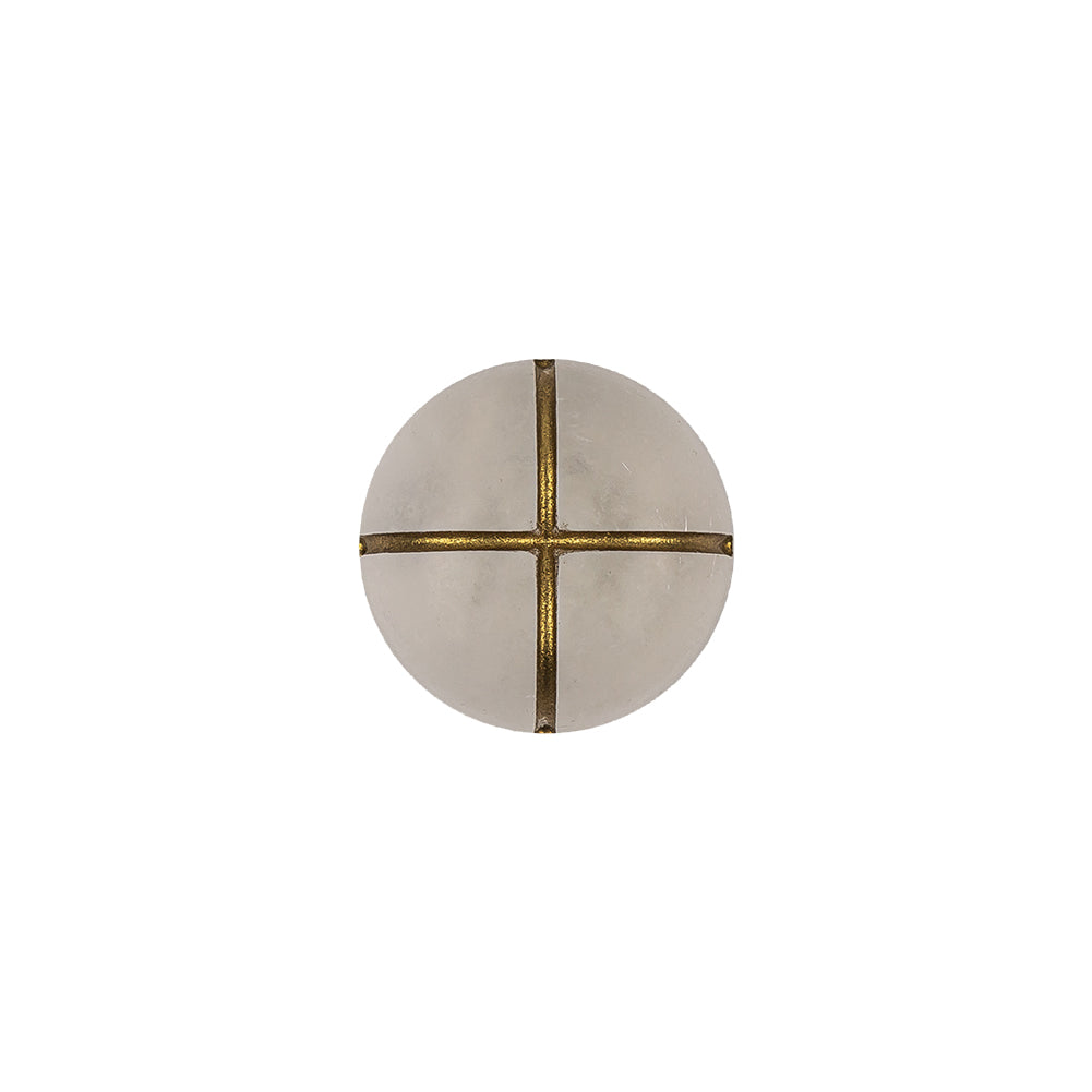 Frosted White and Gold Textured Shank Back Button - 20L/12.5mm Frosted White and Gold Textured Shank Back Button - 20L/12.5mm