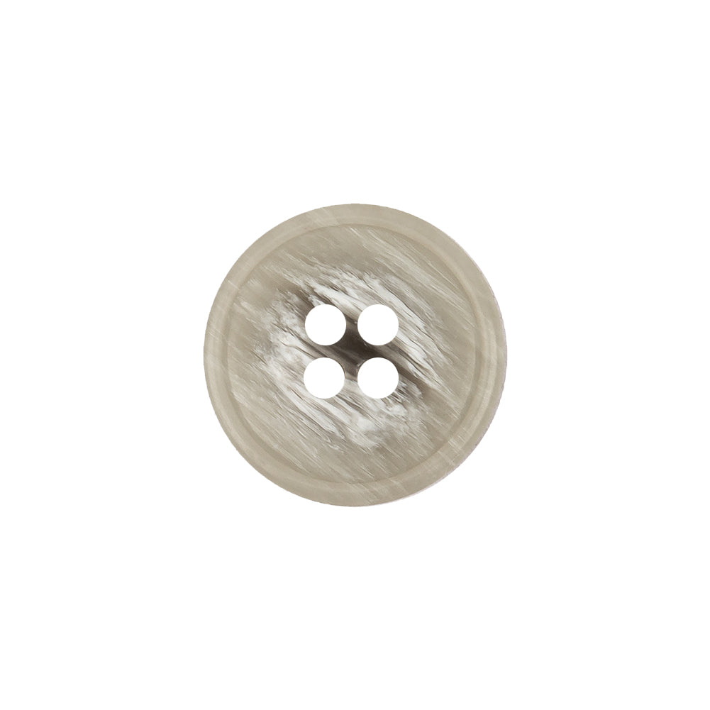 Italian Light Gray and White Striated 4-Hole Plastic Button - 28L/18mm Italian Light Gray and White Striated 4-Hole Plastic Button - 28L/18mm