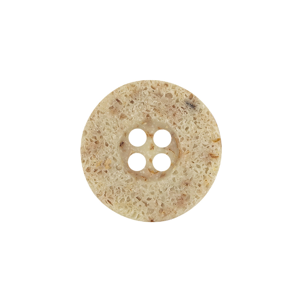 Cloud Cream, Brown and Orange Speckled 4-Hole Textured Button - 32L/20mm Cloud Cream, Brown and Orange Speckled 4-Hole Textured Button - 32L/20mm