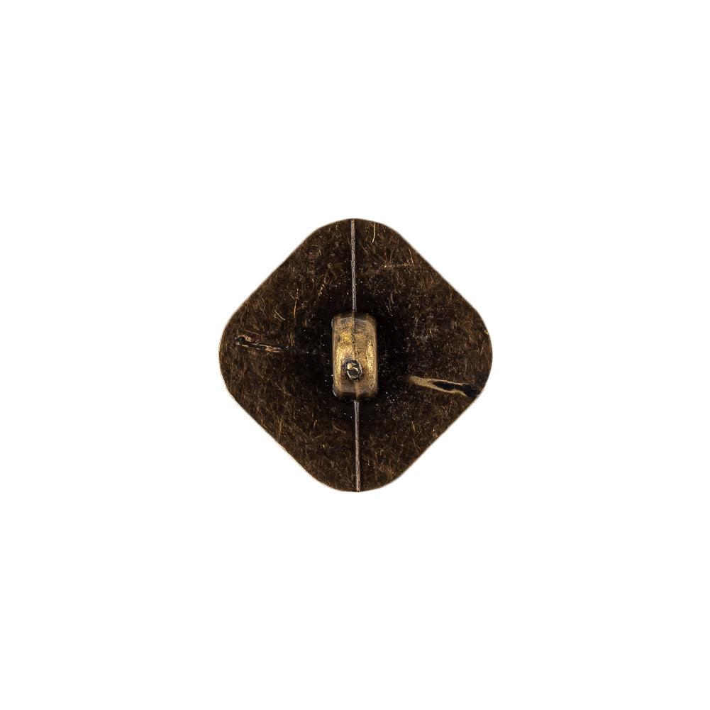 Bronze Geometric Textured Plastic Shank Back Button - 24L/15mm Detail Bronze Geometric Textured Plastic Shank Back Button - 24L/15mm Detail