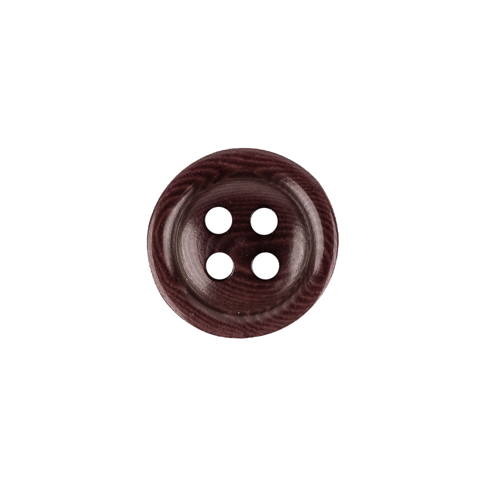 Rum Raisin Tiny Mound 4-Hole Plastic Button - 24L/15mm Rum Raisin Tiny Mound 4-Hole Plastic Button - 24L/15mm
