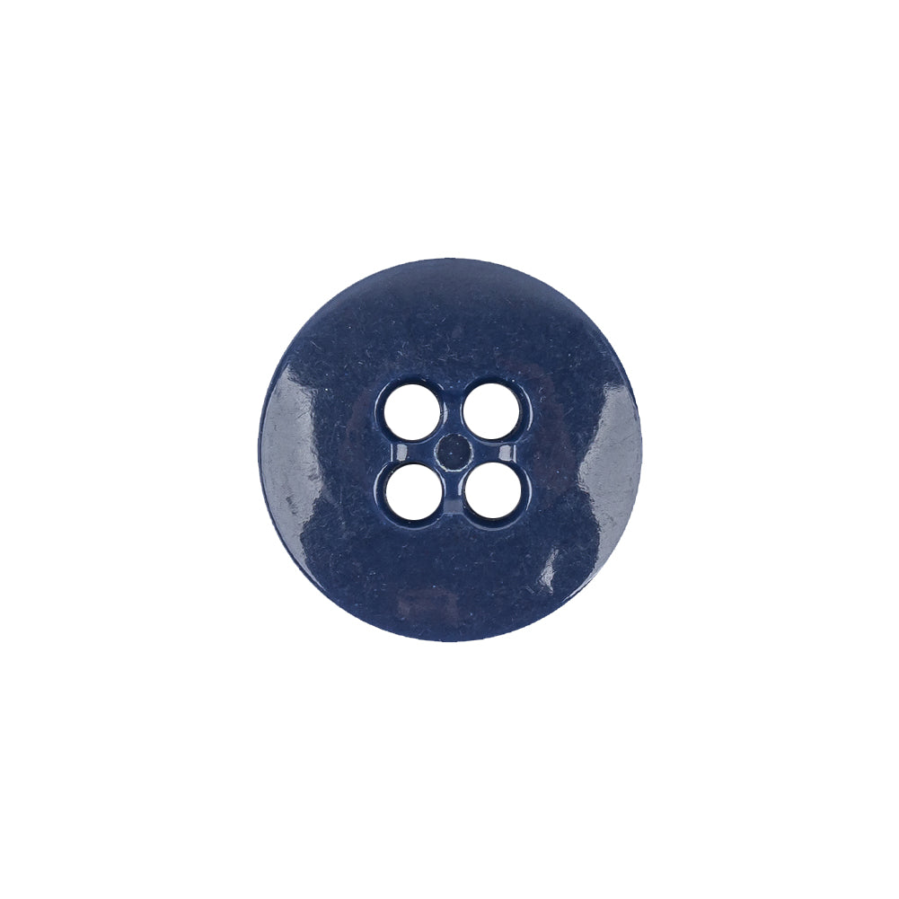Atlantic Blue Low Convex 4-Hole Plastic Button - 27L/17mm Detail Atlantic Blue Low Convex 4-Hole Plastic Button - 27L/17mm Detail