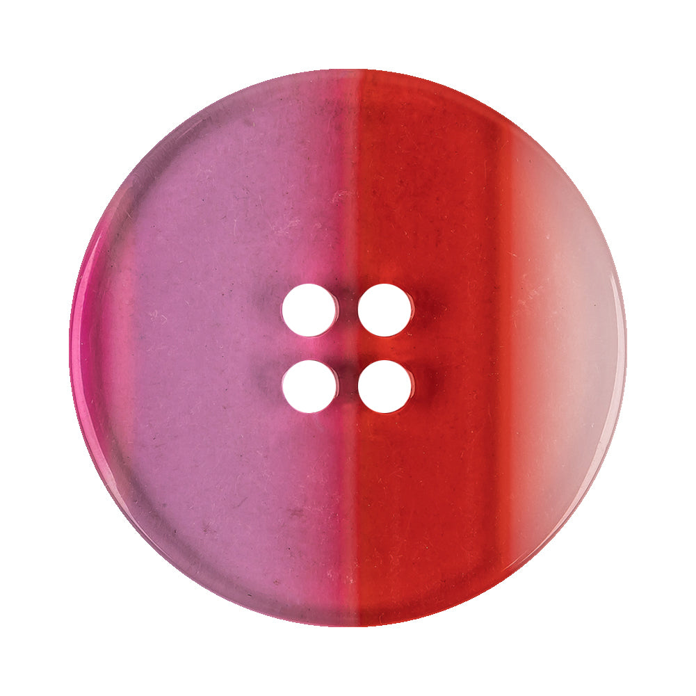 Berry Stripes Smooth Top 4-Hole Plastic Button - 54L/34mm Berry Stripes Smooth Top 4-Hole Plastic Button - 54L/34mm