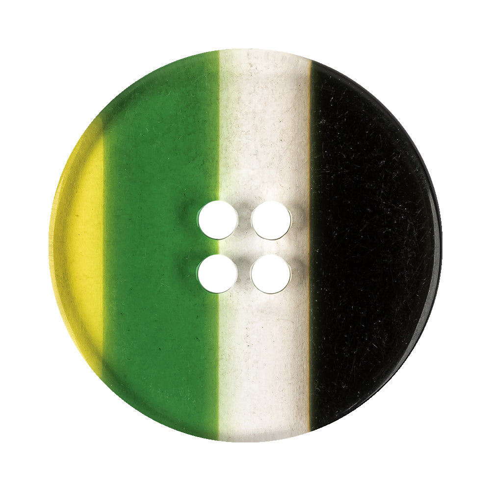 Shamrock Stripes Smooth Top 4-Hole Plastic Button - 54L/34mm Shamrock Stripes Smooth Top 4-Hole Plastic Button - 54L/34mm