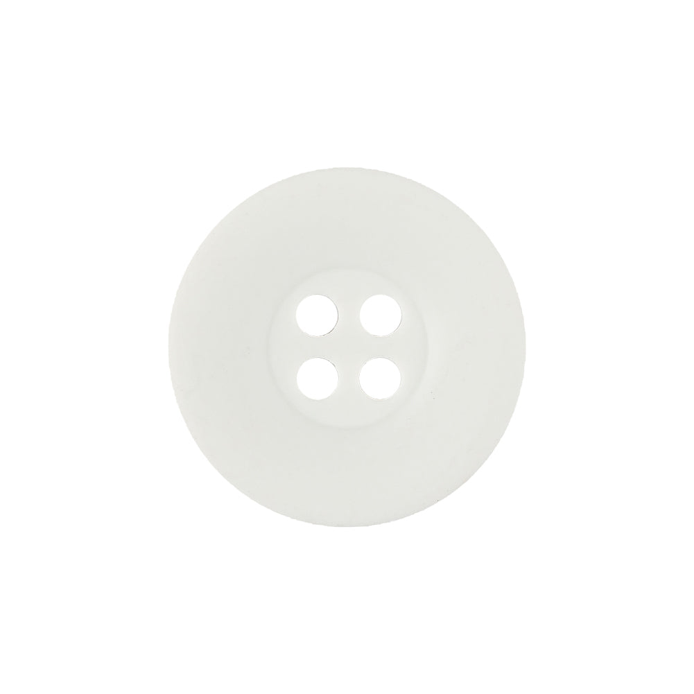Matte White Shallow Plate 4-Hole Plastic Button - 33L/21mm Matte White Shallow Plate 4-Hole Plastic Button - 33L/21mm
