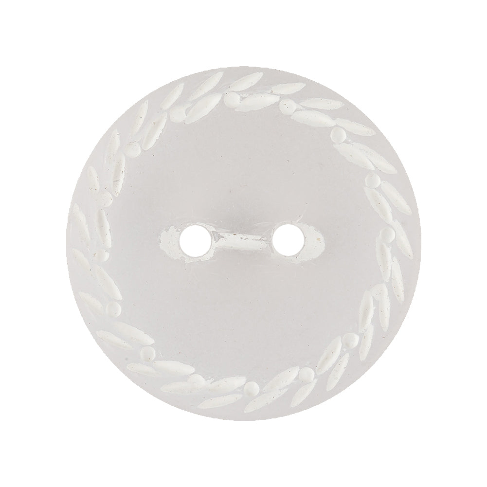 Translucent Frosted Glass-like Button with Star White Etched Rim - 44L/28mm Translucent Frosted Glass-like Button with Star White Etched Rim - 44L/28mm