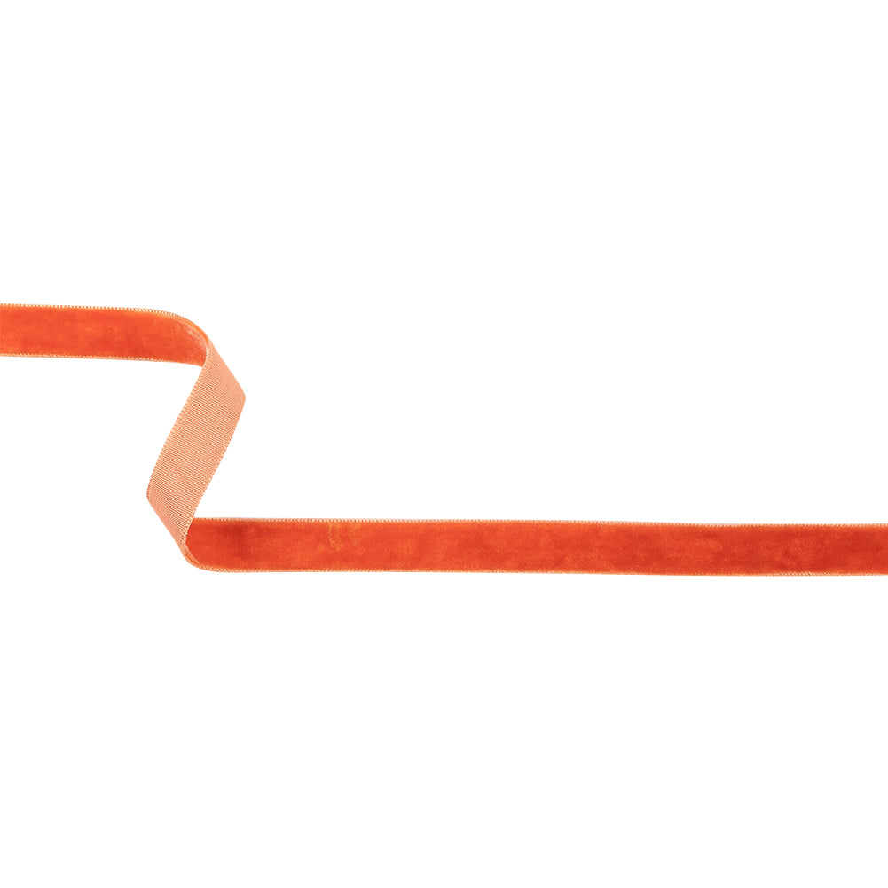 Hot Coral Single Face Velvet Ribbon - 0.5" Hot Coral Single Face Velvet Ribbon - 0.5"