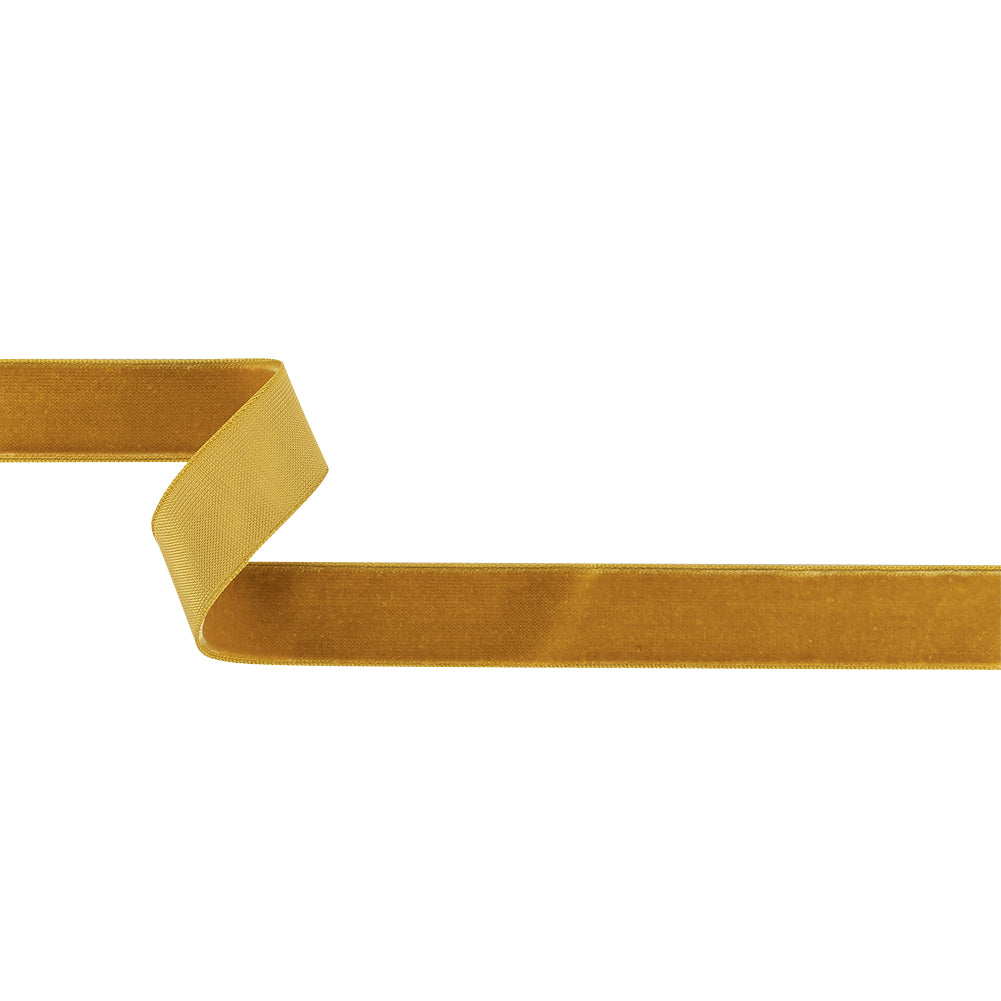 Gold Single Face Velvet Ribbon - 0.875" Gold Single Face Velvet Ribbon - 0.875"