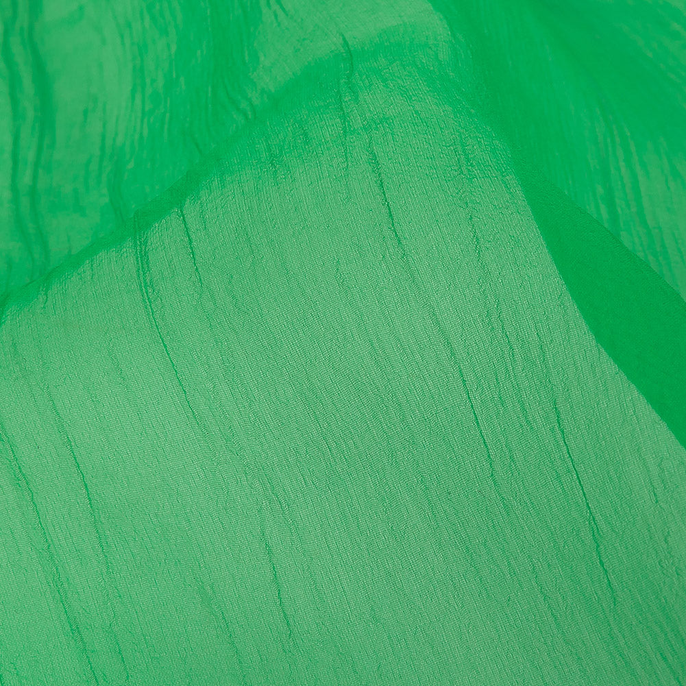 Oscar de la Renta Kelly Green Crinkled Silk Organza Detail Oscar de la Renta Kelly Green Crinkled Silk Organza Detail