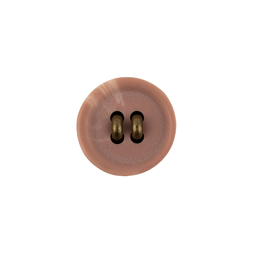 Rose Prove and Brass Shallow Plate Plastic and Metal Shank Back Button - 24L/15mm Rose Prove and Brass Shallow Plate Plastic and Metal Shank Back Button - 24L/15mm