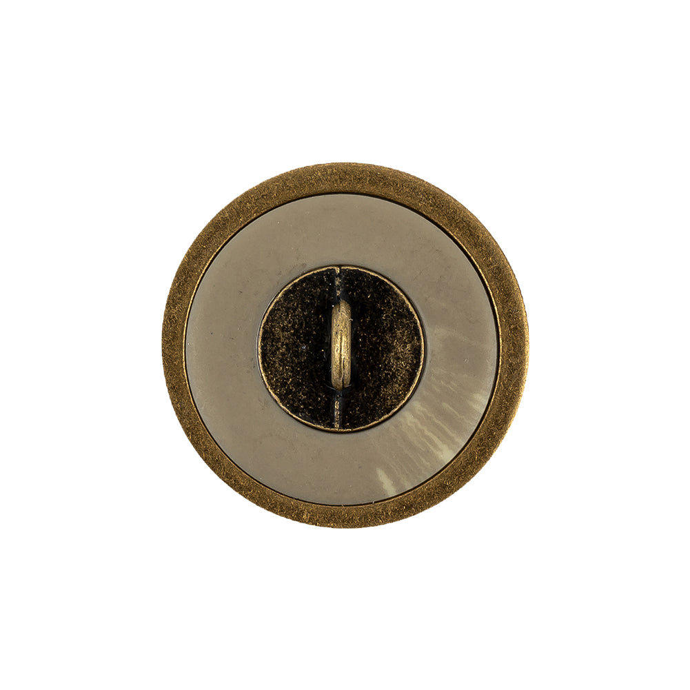 Matte Camo and Brass Shallow Plate Plastic and Metal Shank Back Button - 36L/23mm Detail Matte Camo and Brass Shallow Plate Plastic and Metal Shank Back Button - 36L/23mm Detail