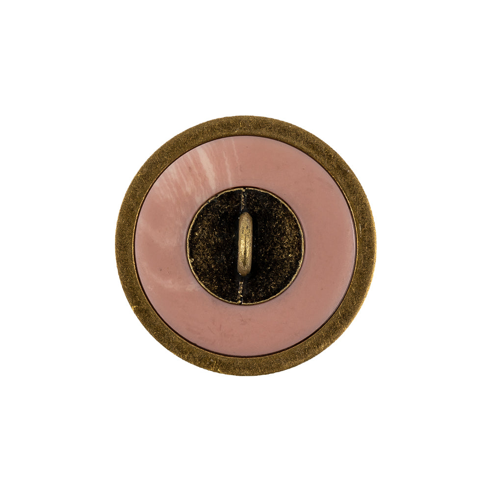 Rose Prove and Brass Shallow Plate Plastic and Metal Shank Back Button - 36L/23mm Detail Rose Prove and Brass Shallow Plate Plastic and Metal Shank Back Button - 36L/23mm Detail