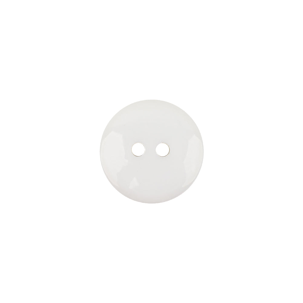 Italian White Low Convex 2-Hole Plastic Button - 20L/12.5mm Italian White Low Convex 2-Hole Plastic Button - 20L/12.5mm