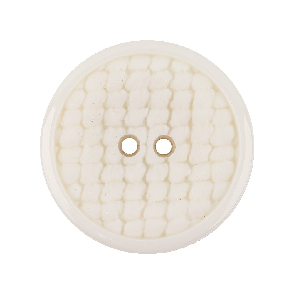Italian White Abstract Textured Plastic Jacket Button - 44L/28mm Italian White Abstract Textured Plastic Jacket Button - 44L/28mm