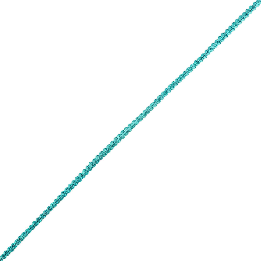 Turquoise Cotton Blend Braided Trim - 0.1875" Turquoise Cotton Blend Braided Trim - 0.1875"