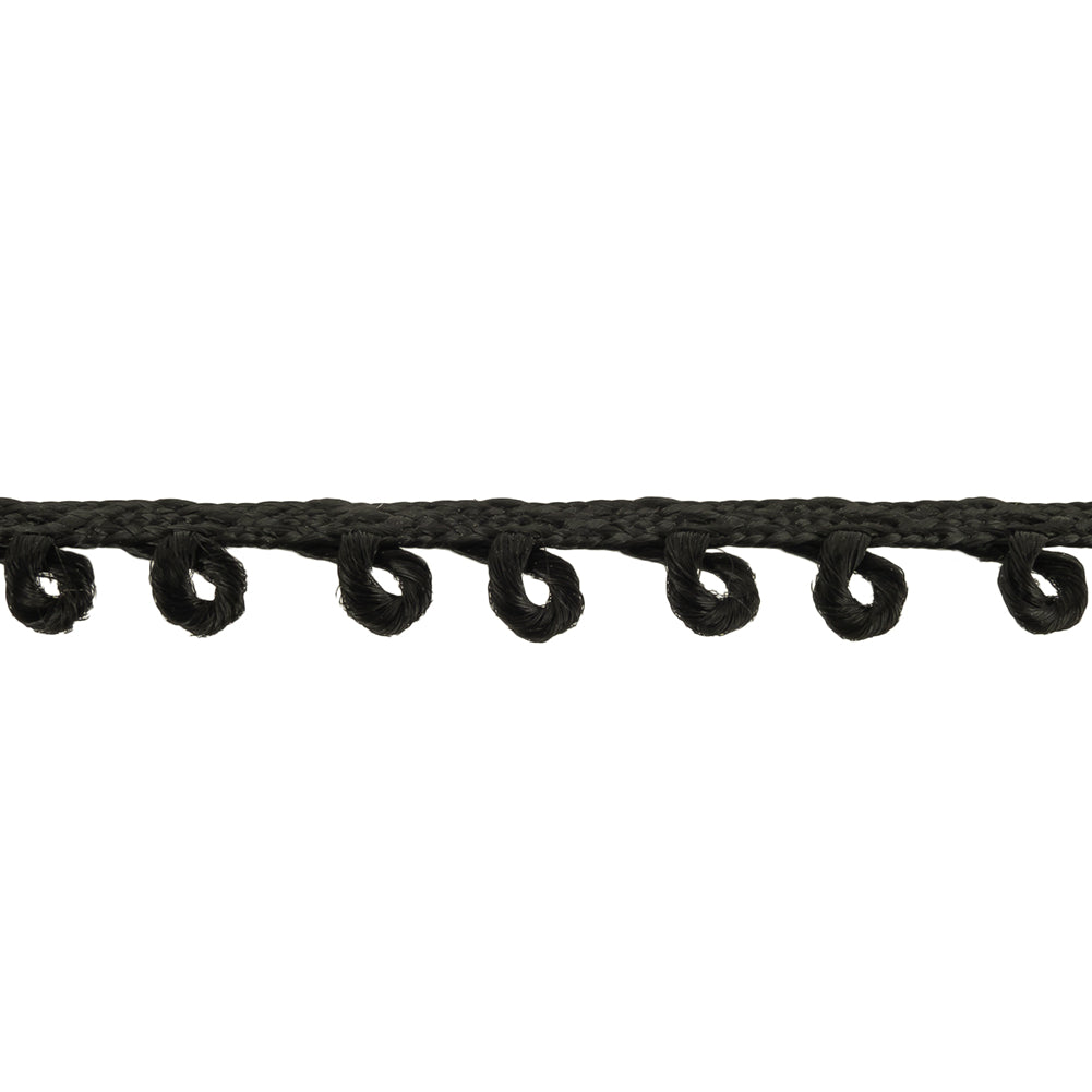 Permanent Black Picot Edged Cotton Blend Braided Trim - 0.1875" Detail Permanent Black Picot Edged Cotton Blend Braided Trim - 0.1875" Detail