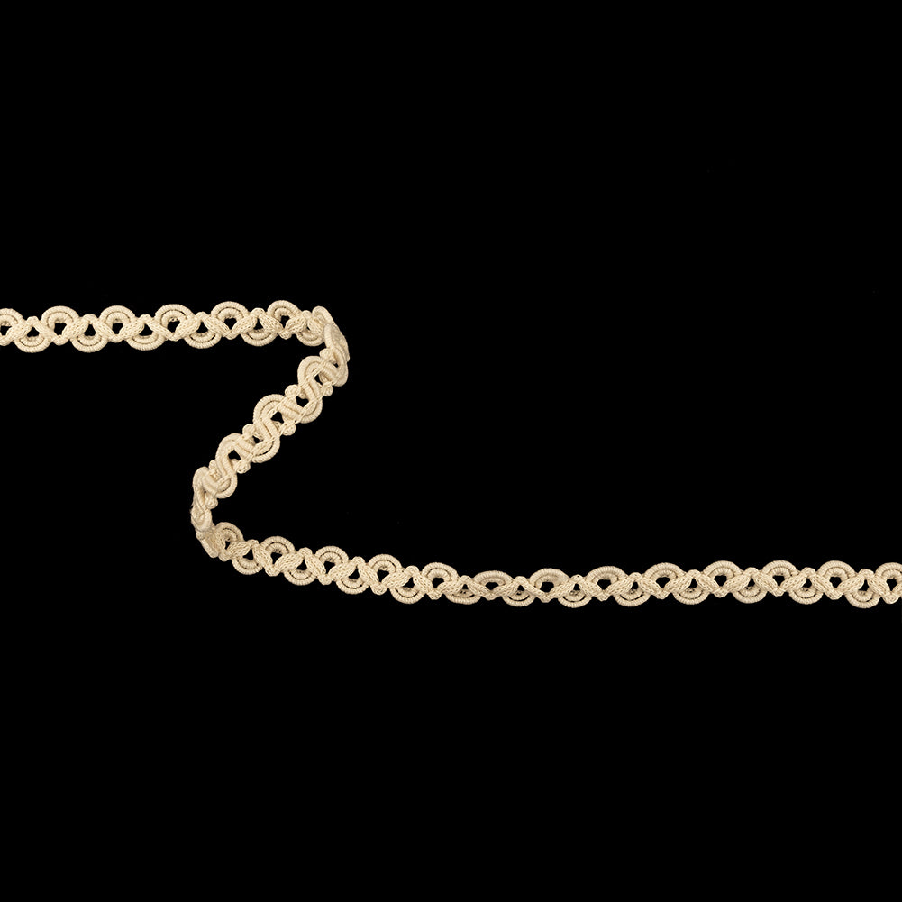 Bleached Sand Gimp Braided Wool Trim - 0.375" Bleached Sand Gimp Braided Wool Trim - 0.375"