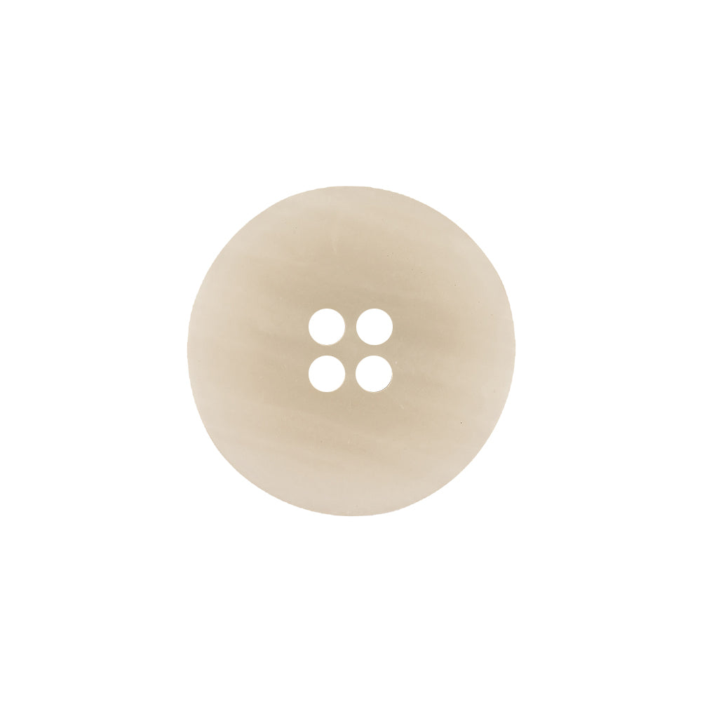 Italian Bone White, Brown and White Striated 4-Hole Plastic Button - 32L/20mm Detail Italian Bone White, Brown and White Striated 4-Hole Plastic Button - 32L/20mm Detail