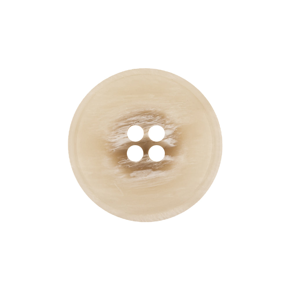 Italian Bone White, Brown and White Striated 4-Hole Plastic Button - 36L/23mm Italian Bone White, Brown and White Striated 4-Hole Plastic Button - 36L/23mm