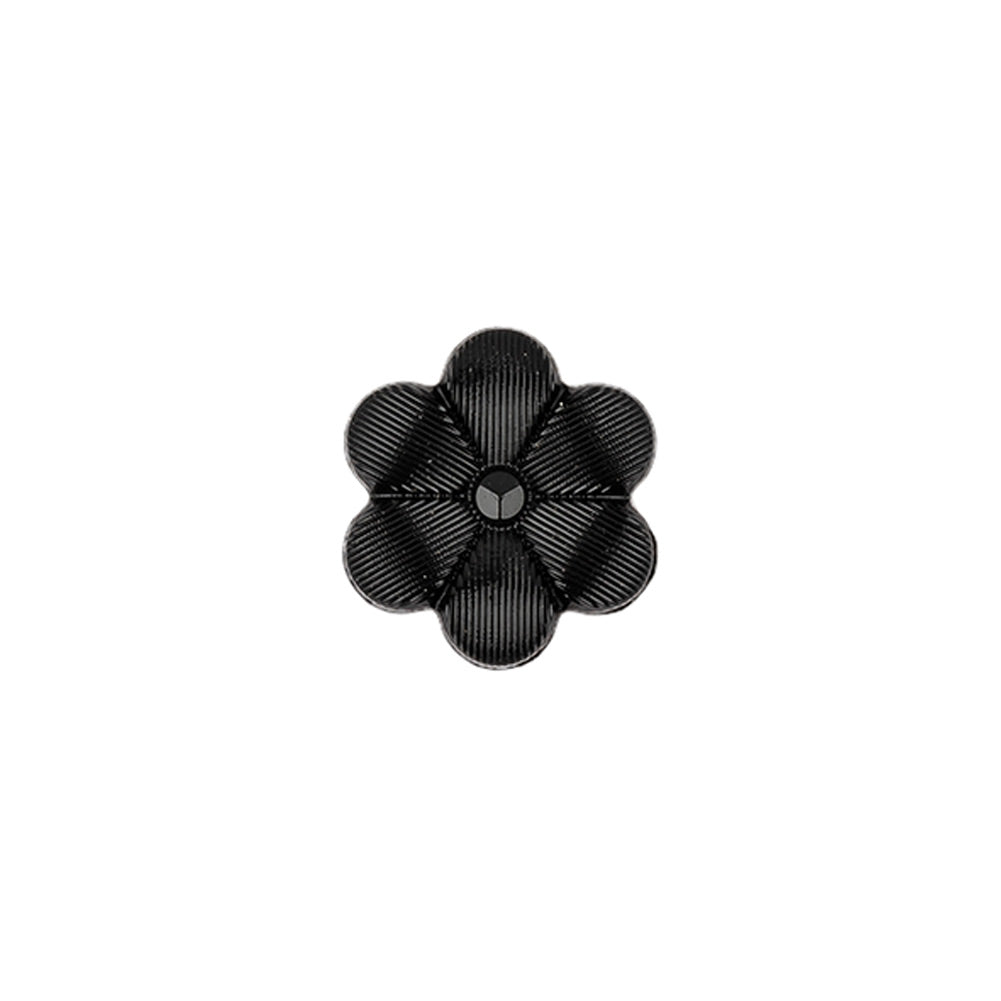 Italian Black Flower Shank Back Nylon Button - 20L/12.5mm Italian Black Flower Shank Back Nylon Button - 20L/12.5mm