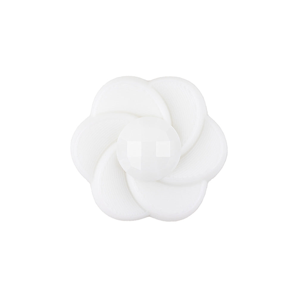 Italian White Floral and Geometric Shank Back Nylon Button - 36L/23mm Italian White Floral and Geometric Shank Back Nylon Button - 36L/23mm