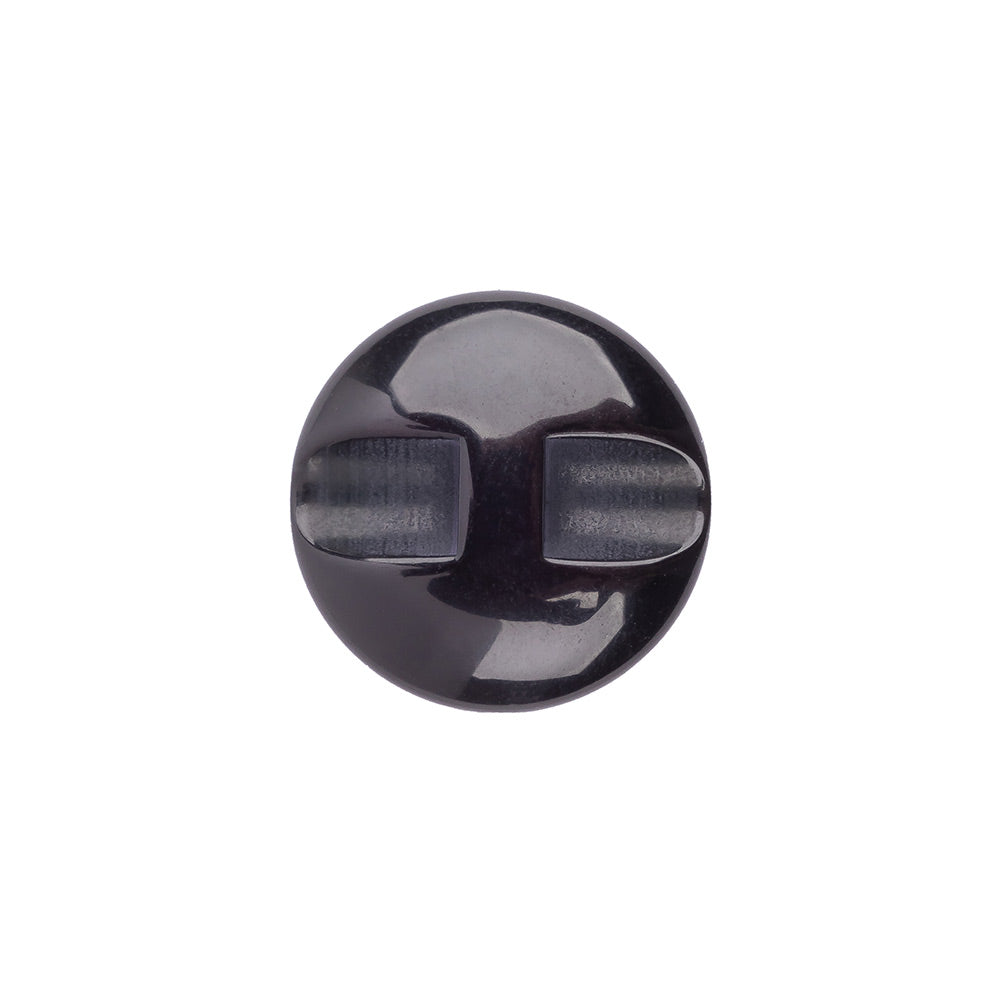Italian Black Faceted Metal Look Self Back Button - 28L/18mm Detail Italian Black Faceted Metal Look Self Back Button - 28L/18mm Detail