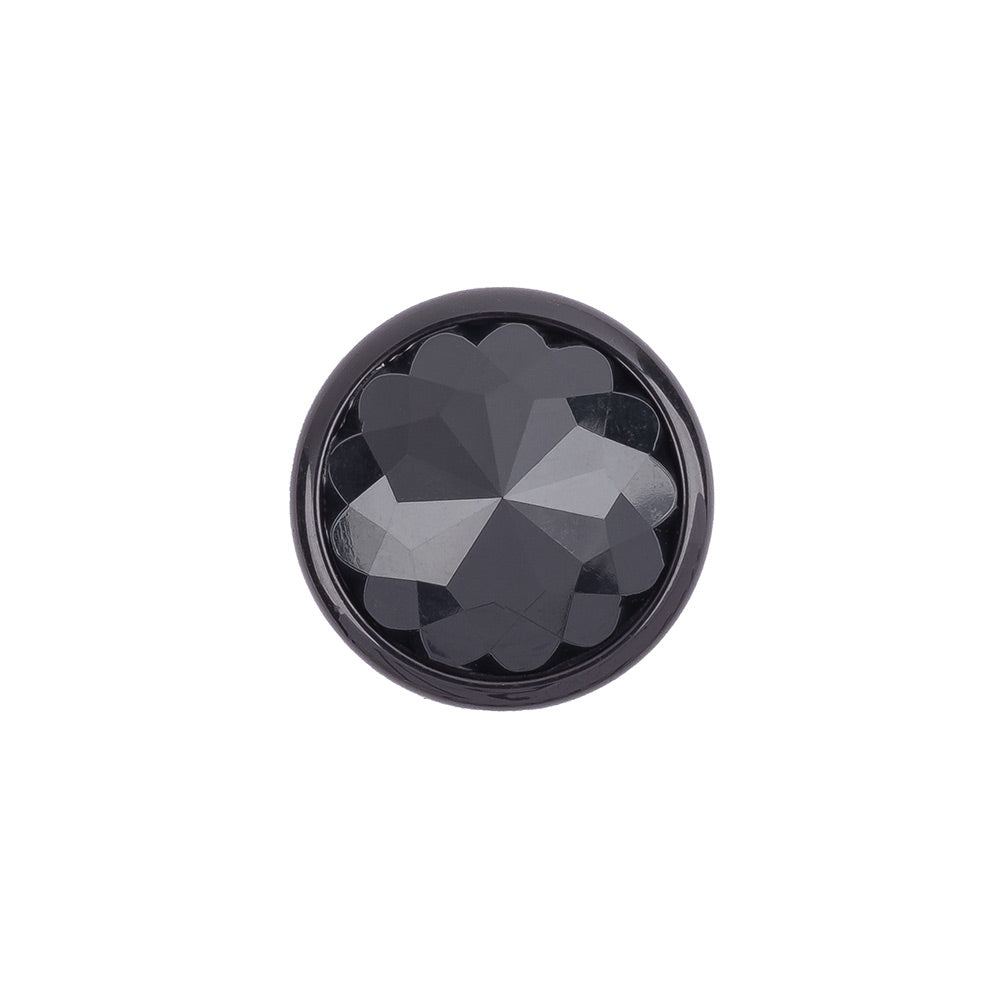 Italian Black Faceted Metal Look Self Back Button - 28L/18mm Italian Black Faceted Metal Look Self Back Button - 28L/18mm