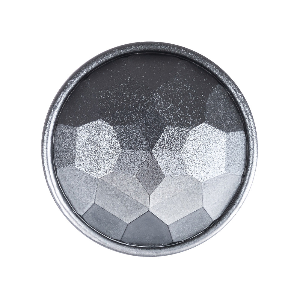 Italian Matte Steel Faceted Metal Look Shank Back Button - 44L/28mm Italian Matte Steel Faceted Metal Look Shank Back Button - 44L/28mm