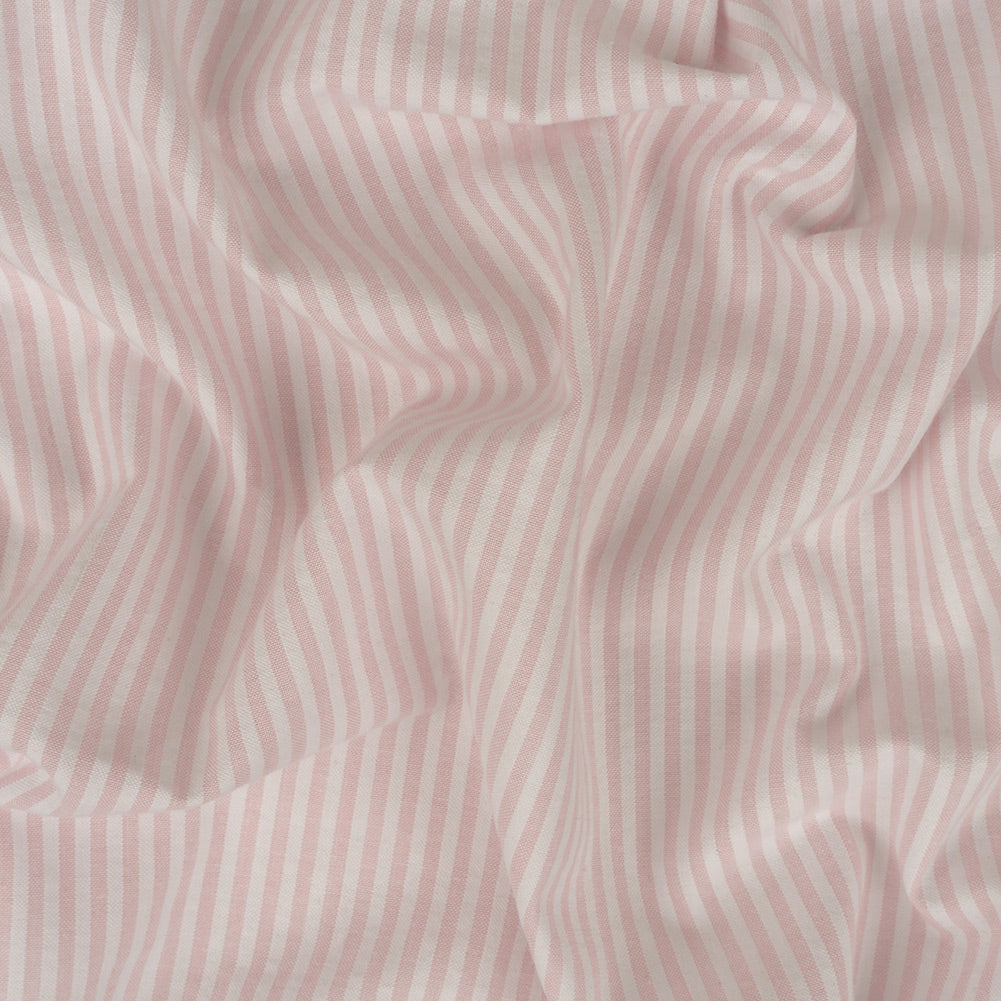Pale Pink and White Candy Striped Cotton Seersucker Pale Pink and White Candy Striped Cotton Seersucker