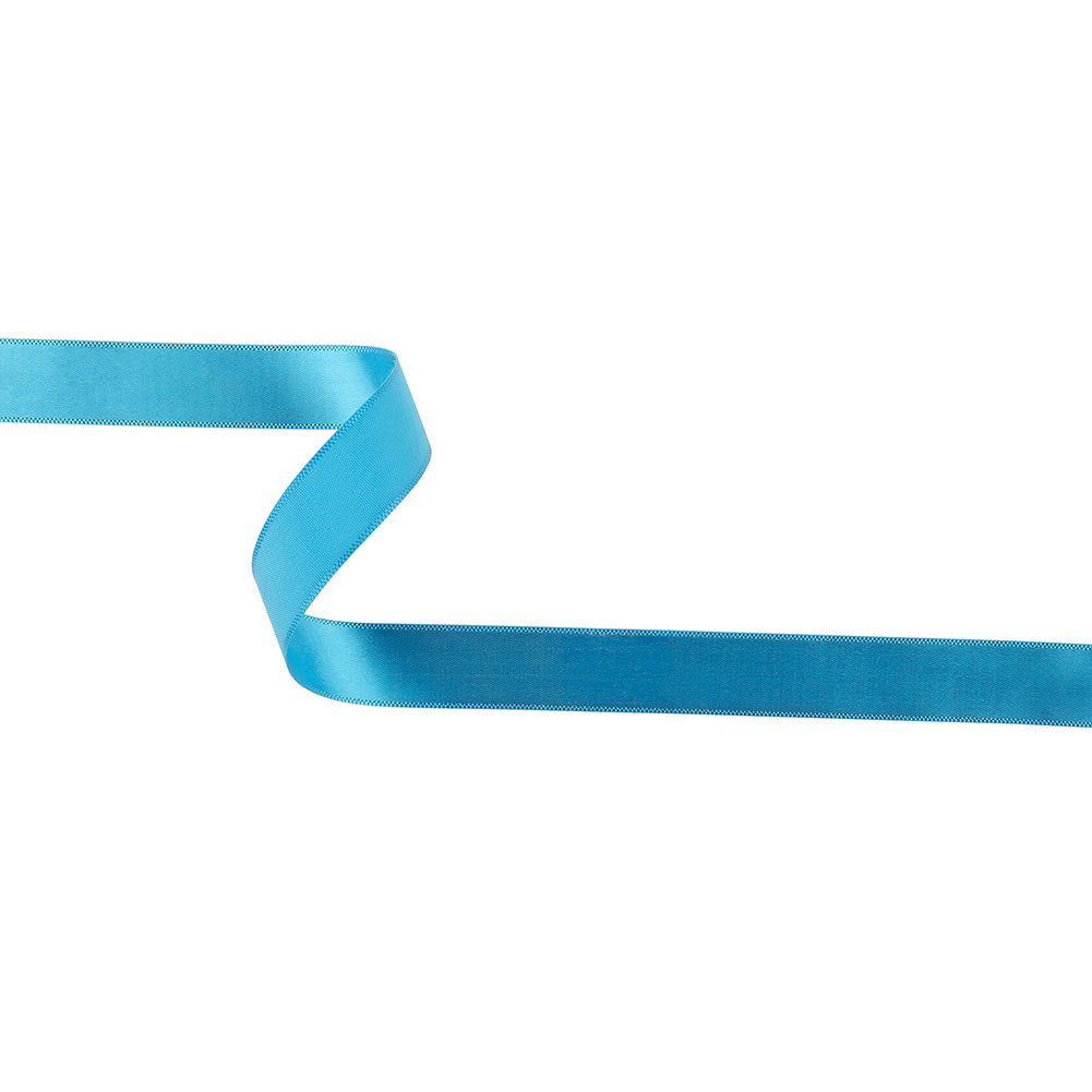 Peacock Blue Single Faced Satin Ribbon - 0.625" Peacock Blue Single Faced Satin Ribbon - 0.625"