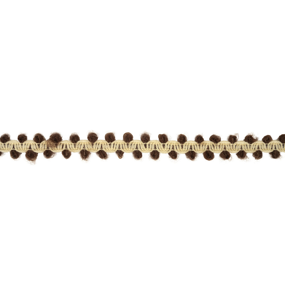 Chicory Coffee and Gardenia Fuzzy Braided Wool Blend Trim - 0.5" Chicory Coffee and Gardenia Fuzzy Braided Wool Blend Trim - 0.5"