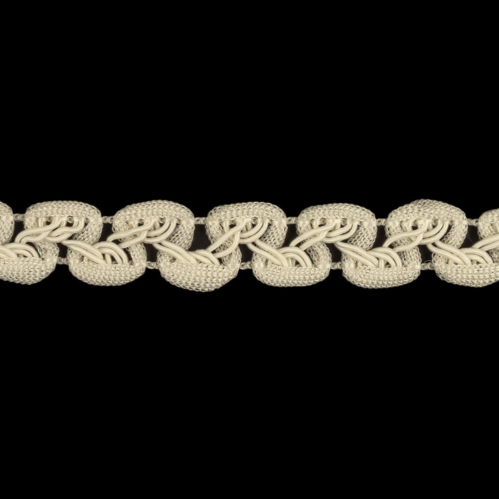 Cannoli Cream Loops and Waves Braided Trim - 0.5" Detail Cannoli Cream Loops and Waves Braided Trim - 0.5" Detail