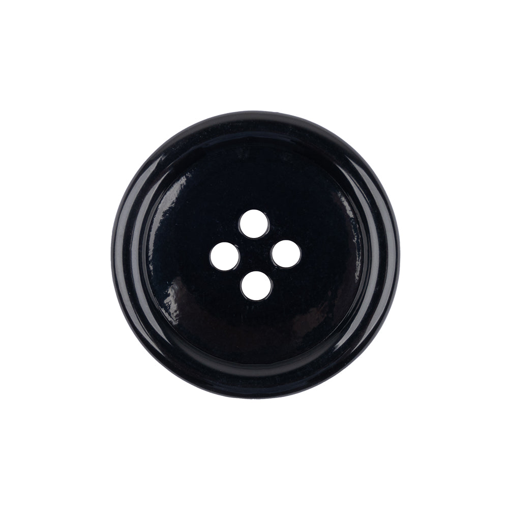 Black Shallow Plate 4-Hole Plastic Suit Button - 38L/24mm Black Shallow Plate 4-Hole Plastic Suit Button - 38L/24mm