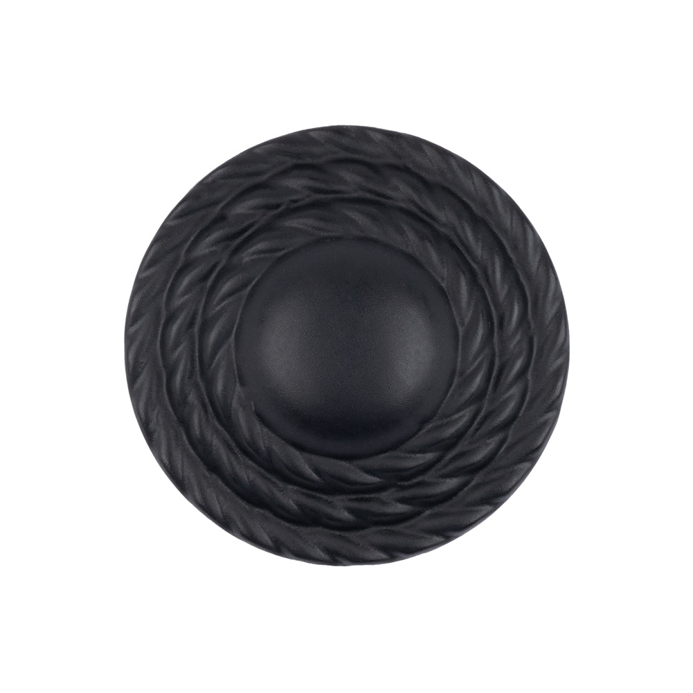 Black Tiny Mound Rope Textured Shank Back Button - 40L/25.5mm Black Tiny Mound Rope Textured Shank Back Button - 40L/25.5mm