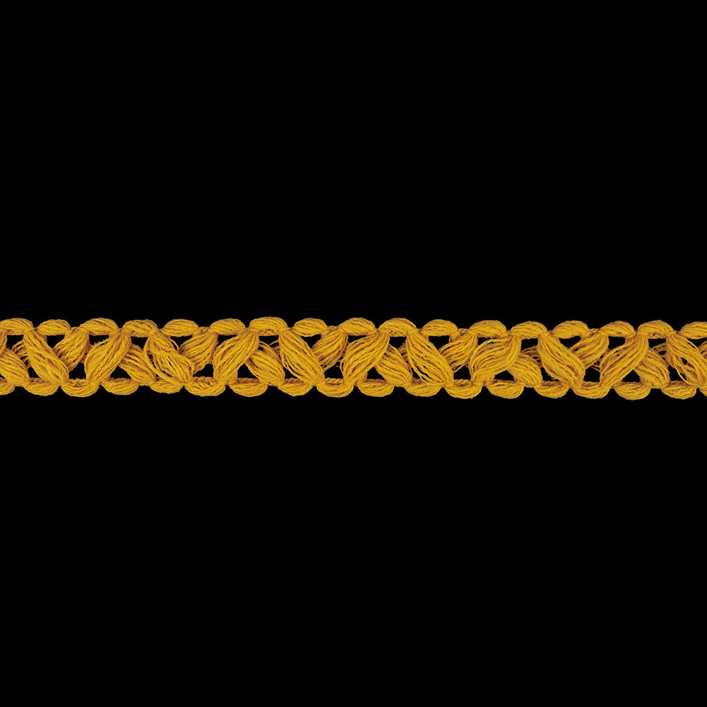 Golden Yellow Criss-Cross Braided Trim - 0.75" Golden Yellow Criss-Cross Braided Trim - 0.75"