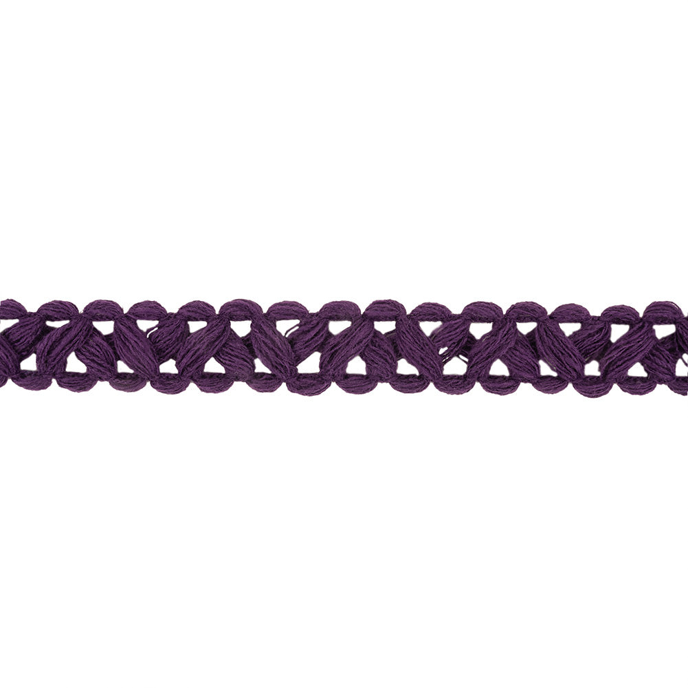 Deep Purple Criss-Cross Braided Trim - 0.75" Deep Purple Criss-Cross Braided Trim - 0.75"