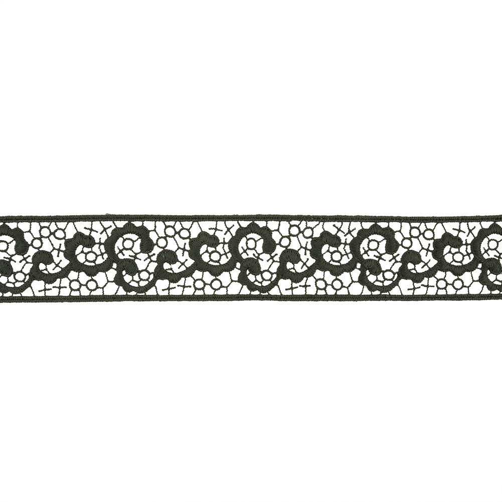 Forest Green Abstract Vines Venise Lace Trim - 1.5" Forest Green Abstract Vines Venise Lace Trim - 1.5"