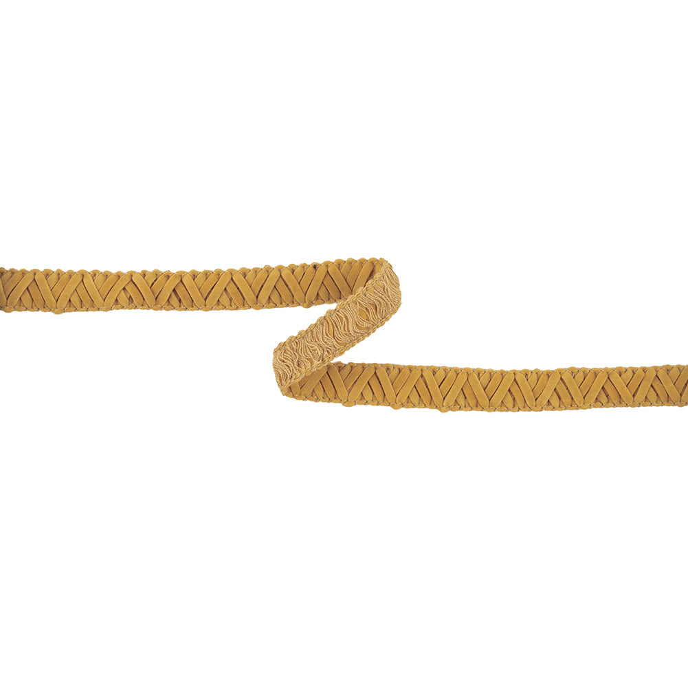 Tan Zig Zags Braided Faux Suede Trim - 0.625" Tan Zig Zags Braided Faux Suede Trim - 0.625"