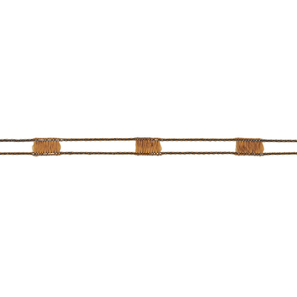 Black and Brown Fine Rail Lace Trim - 0.2" Detail Black and Brown Fine Rail Lace Trim - 0.2" Detail